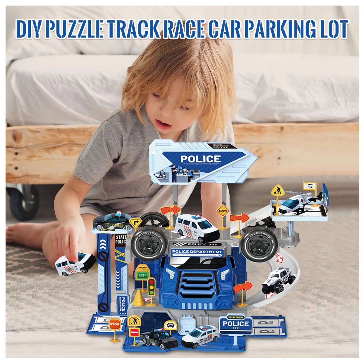 Toddler Toys for Boys 3-6 Years, Die-Cast Police Cars Toy Set for Kids, Birthday Gifts Boys Toys 3-5, 5-7