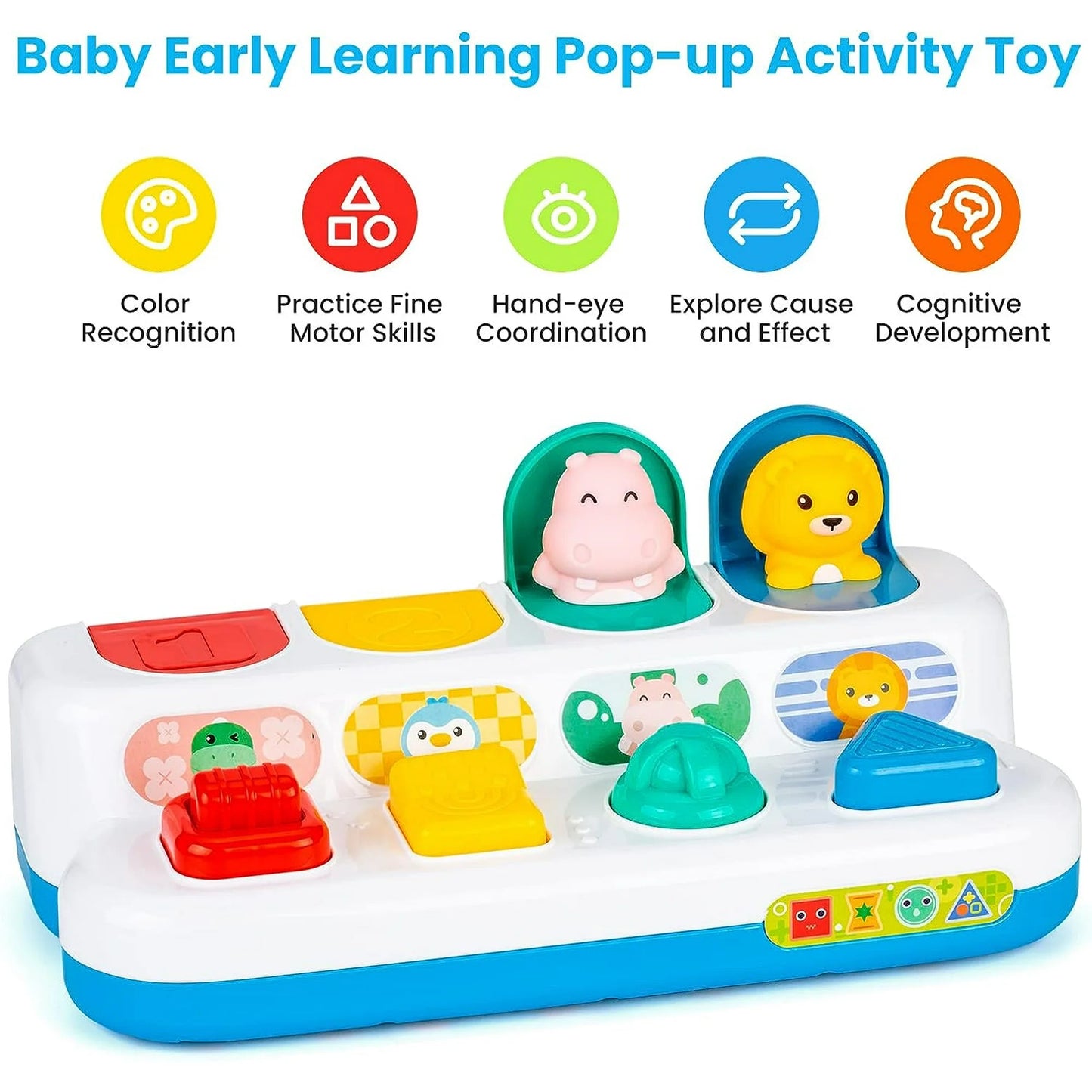 Style-Carry Interactive Activity Toy for Babies, Cause and Effect Toys, Montessori Toy for 6-12 Months Boys Girls, Activity Center Toy Cute Animal Learning Game