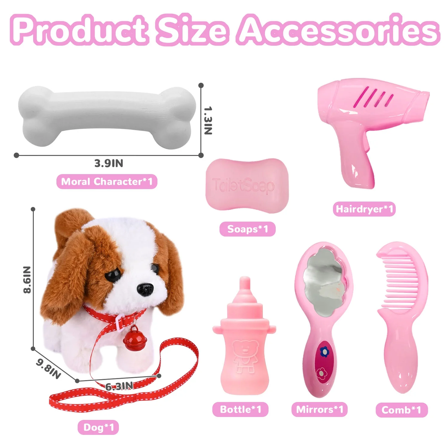 INvench Plush Toys for Kids, Walking Puppy Toy Dog, Interactive Dog Toy for Toddler 2-4 Year Old Christmas Birthday Gifts