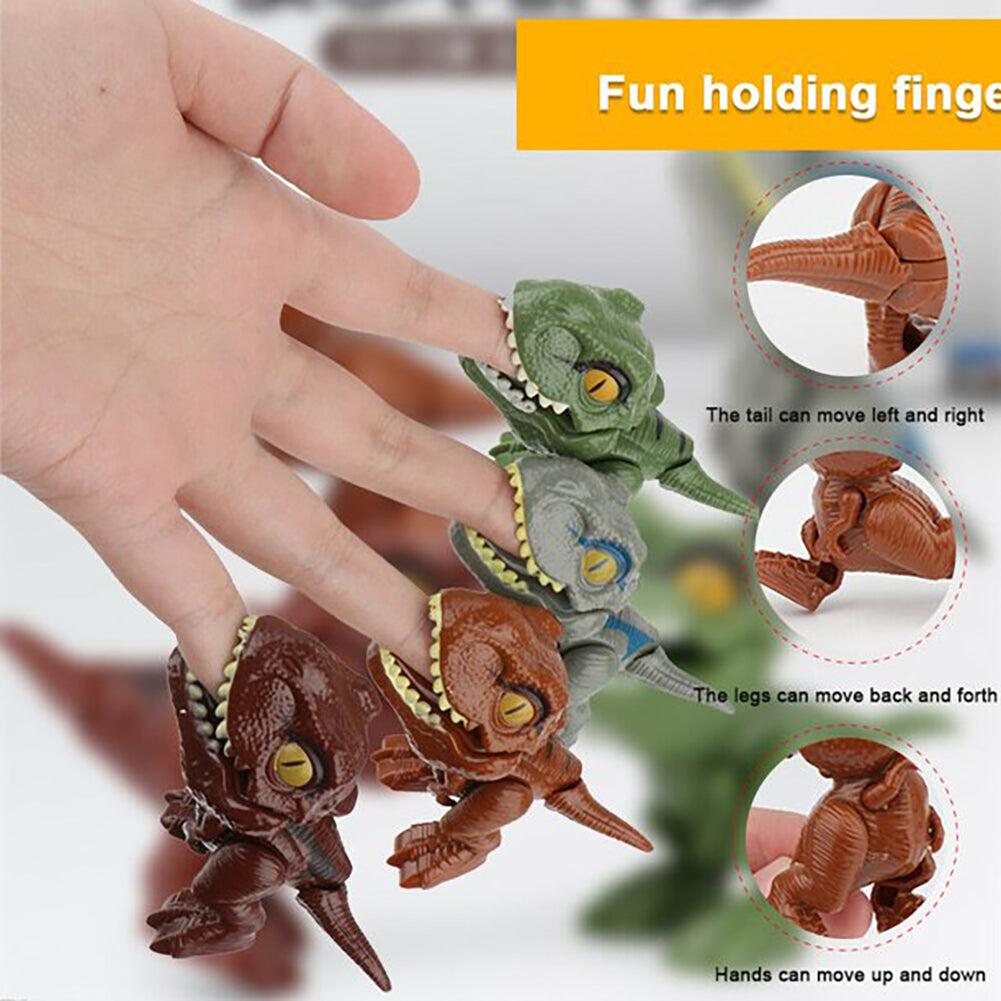 INvench 4Pcs Dinosaur Eggs Toys for Kids,Biting Fingers Tyrannosaurus Dinosaur Figure Toys Easter Eggs Party Favors