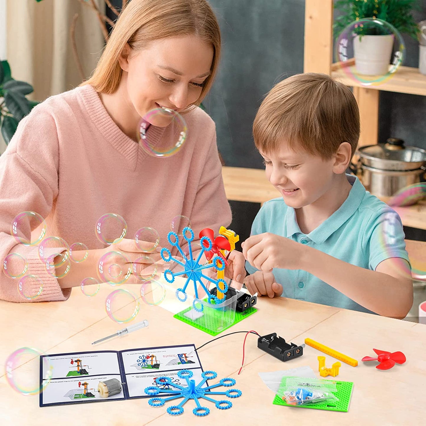 STEM Robotics Kit, 6 Set Electronic Science Experiments Projects for Kids, Boys Toys Ages 7 8 9 10 11 12 Years Old, Physics stimulated, DIY Engineering Robotic Building Kits for Boys