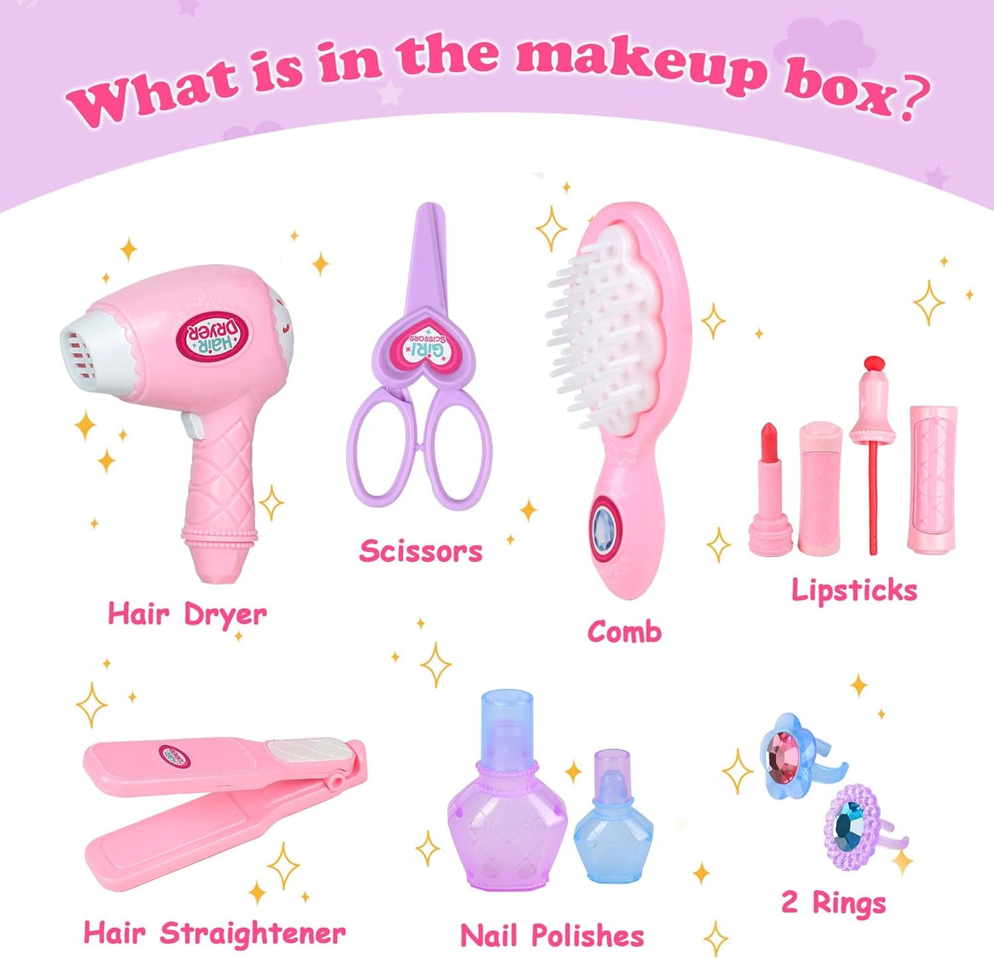 Pretend Play Vanity Set Kids Toys for Girls 3 4 5 6 Year Old, Princess Kids Toys for Girls 3-6 Years
