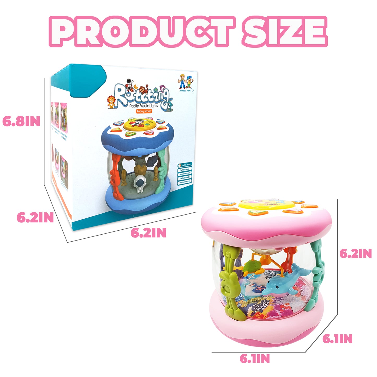 Toys for 1 Year Old Girls - Ocean Rotating Light Up Toy - Crawling Learning Toy for 2 Year Old Toddlers - 6 to 12 Months Baby Birthday Christmas Gifts