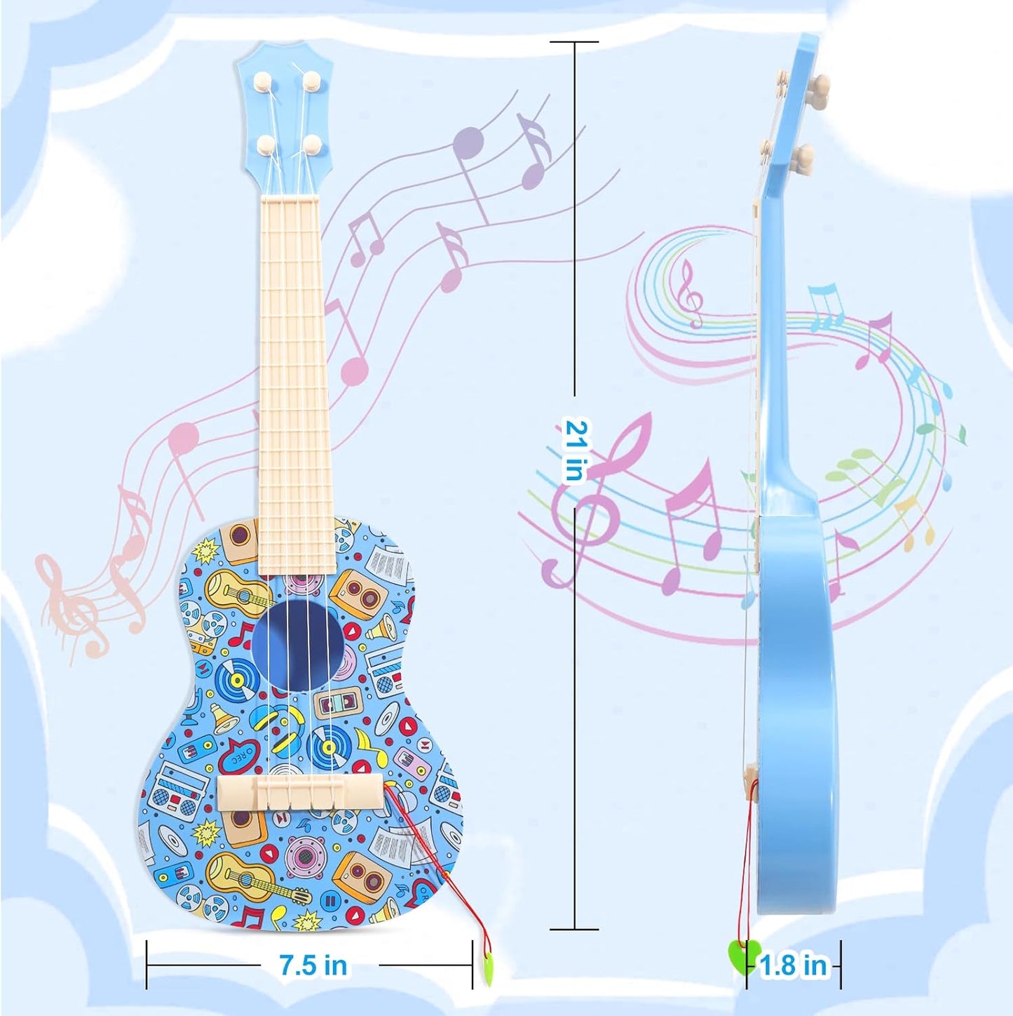 Kids Guitar Toy, Musical Instruments Learning Educational Toys, Guitar Toys Toy for Toddler Kid Boys Children Age 4 5 6 7 8 9 10 Year Old