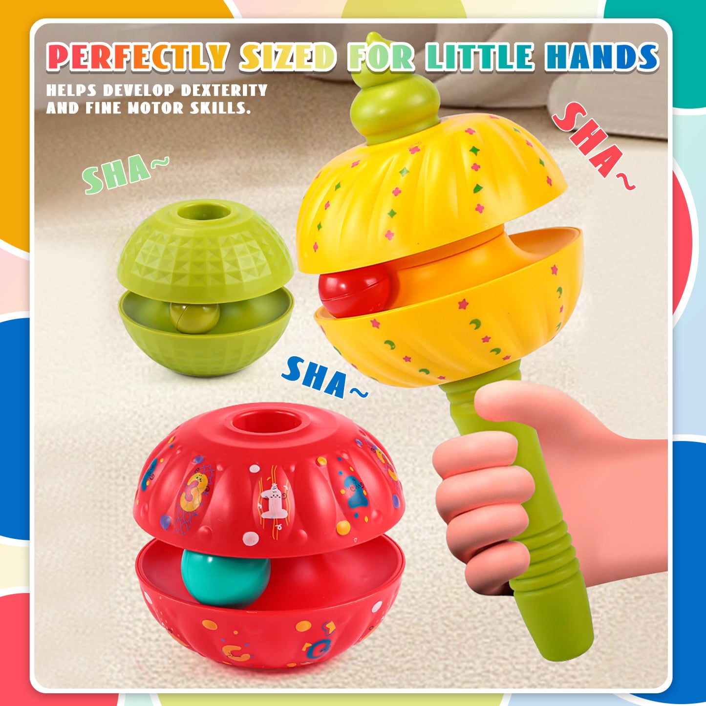 Baby Toys for 12-24 Months, Montessori  Spinning Stacking Toys for 1 Year Old, Shape Sorter Toy for Toddlers 1-3, Learning Toys for 1 2 3 Year Old Boys Girls