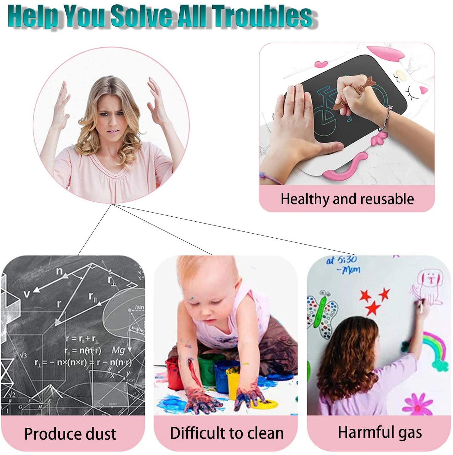LCD Drawing Doodle Board, Toys for Girls 3-6 Years, Educational Learning Toys for Girls 4 5 6 7 8 Year Old, 8.5 inch