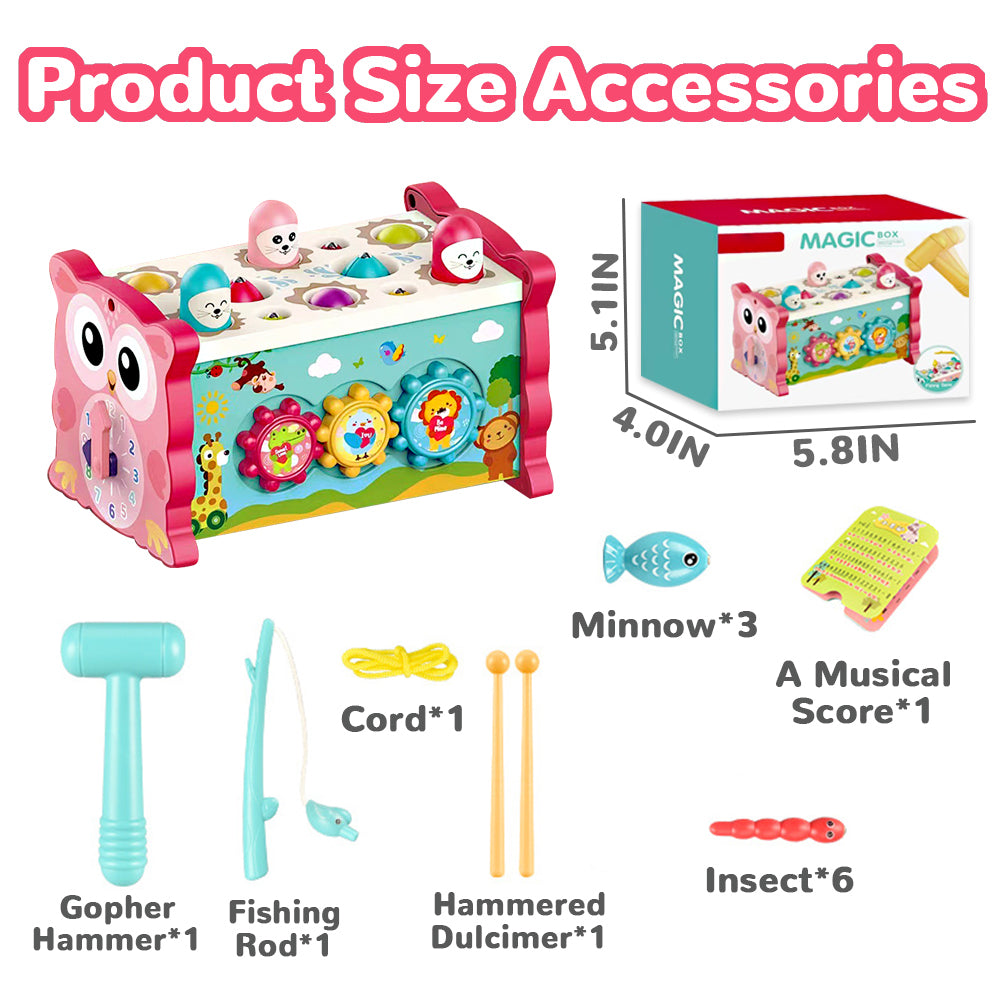 Baby Toys for 12 24 Months, Wooden Hammering Pounding Toy for Toddlers 1-3, Montessori Early Development Toys, Learning Toys for 1 2 3 Year Old Girls Boys