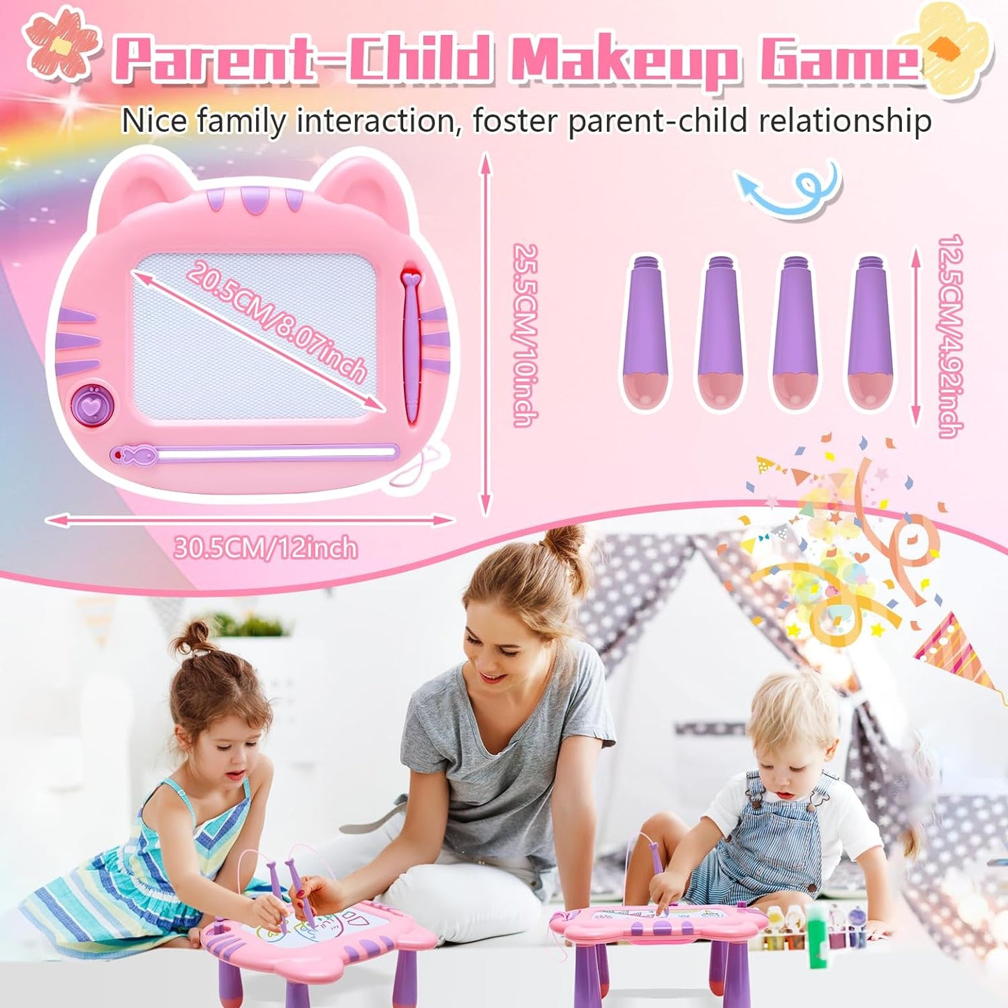 Drawing Doodle Board Toys - Learning Toys for 3 4 5 6 Years Girls - Toddlers Toys for Girls 3-6 Years - Educational Birthday Gifts