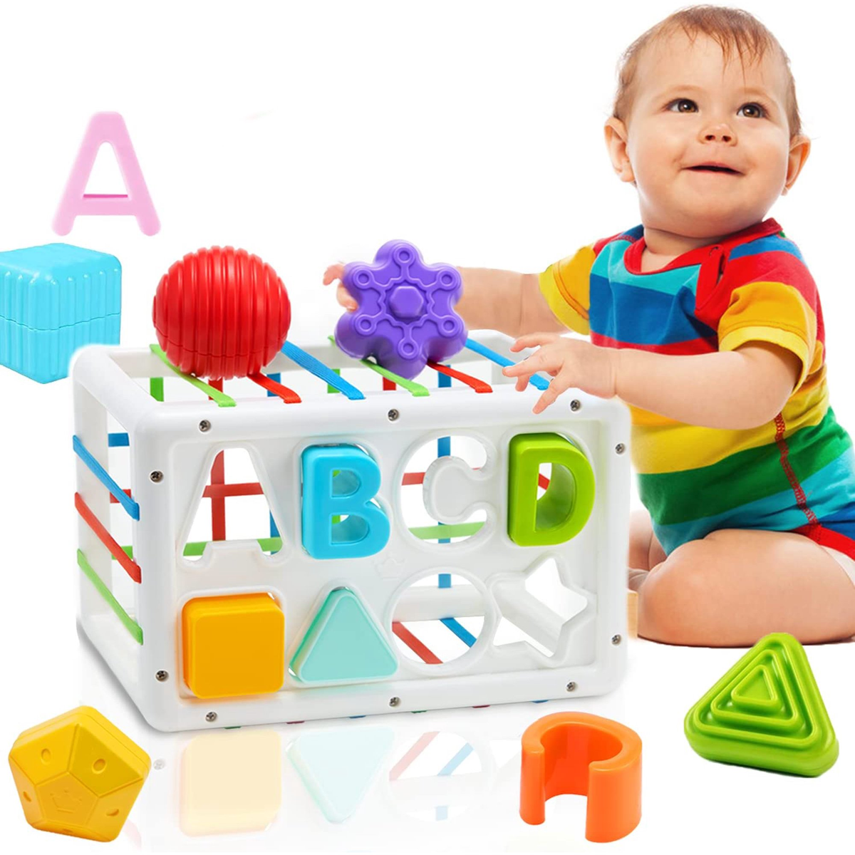 Shape Sorter Learning Toys for Baby 6-12 Months, Educational Toys for 1,2 Years Old Boys Girls Birthday Christmas Gifts