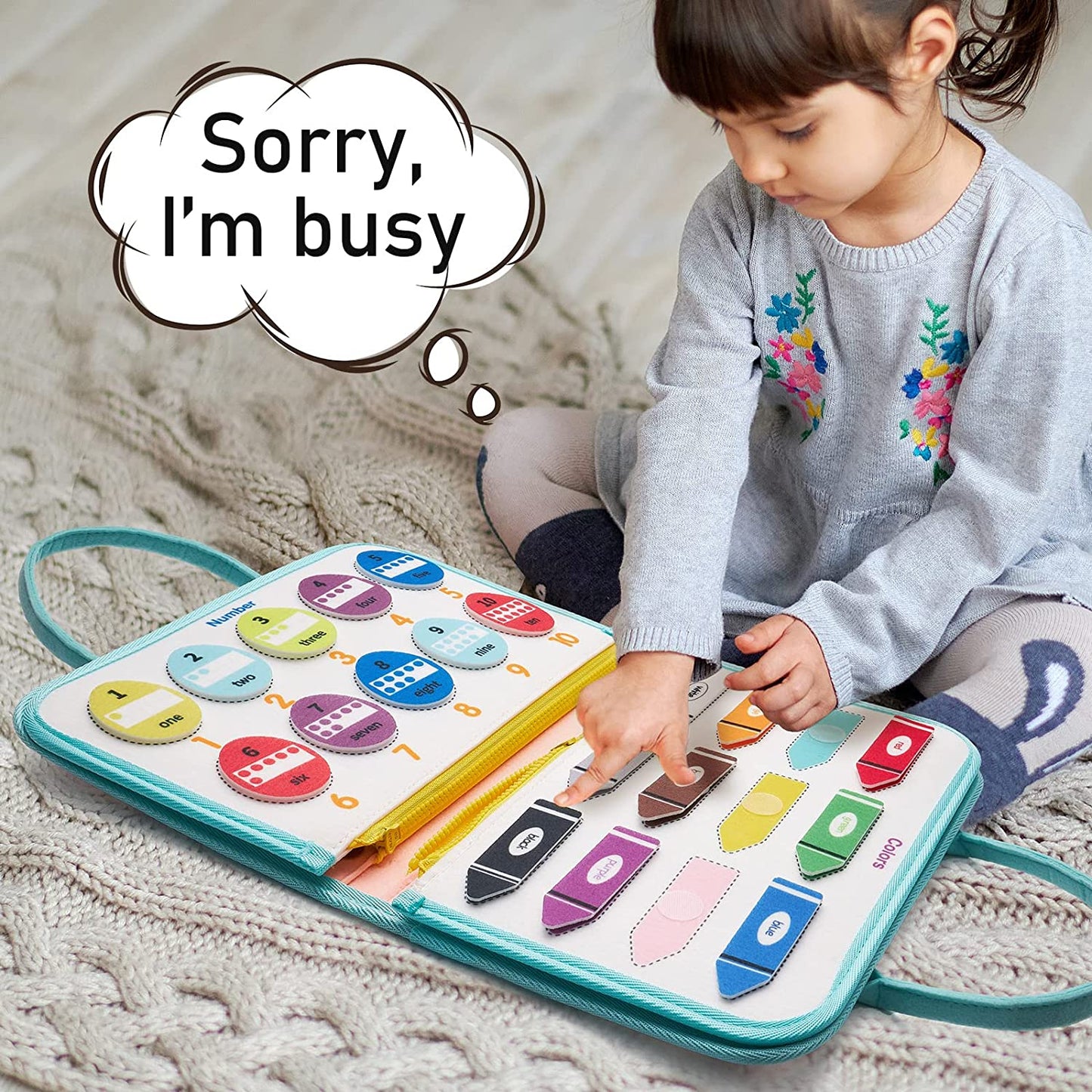 Busy Board Toys for Toddlers Girls Boys 1 2 3 4 5 Year Old, Montessori Learning Toys for Toddler Girls