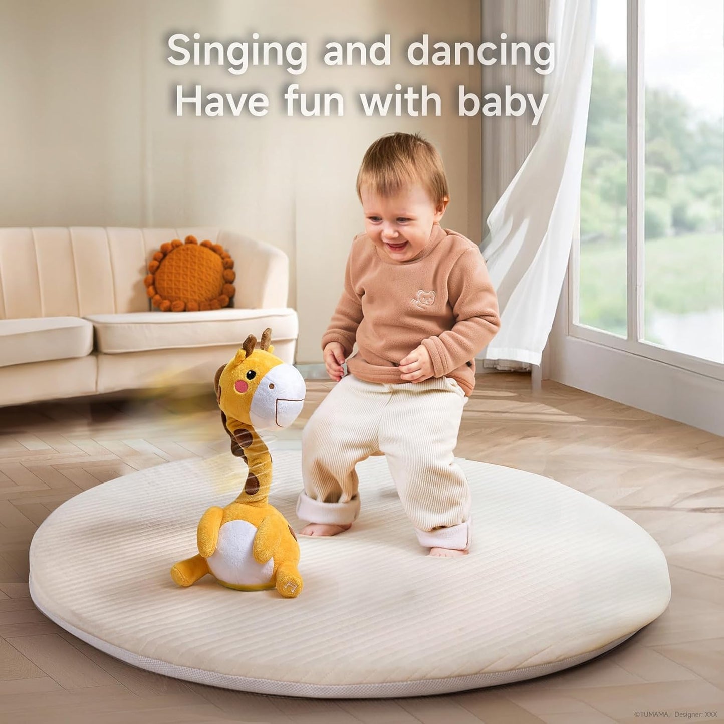 Dancing Talking Giraffe Toy,Record & Repeating What You Say, Singing Plush Animal Toys for Toddler Boys Girls Christmas Gifts