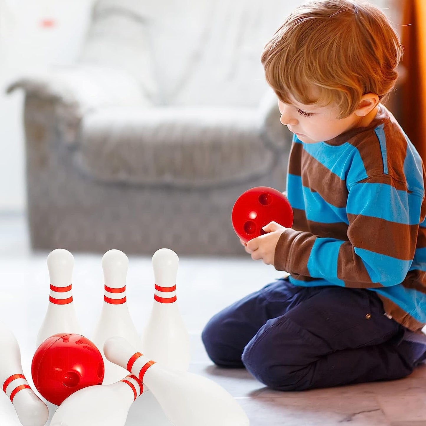 Style-Carry Light Up Kids Bowling Set, Includes 6 Pins and 1 Ball Kids Toddler Indoor & Outdoor Games for Boys Girls 3 4 5 6 Years
