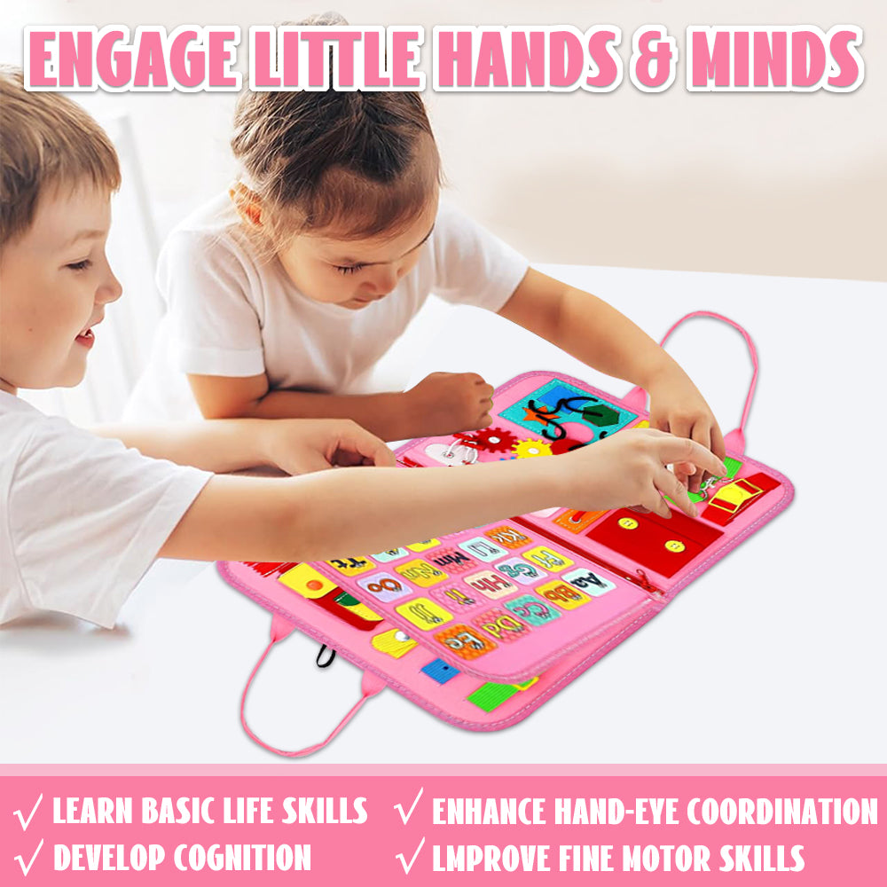 Learning Toys for 1 2 3 4 Years Old, Montessori Busy Board Toy for Toddlers 1-3, Birthday Gift Toys for 2 3 4 5 Girls Boys