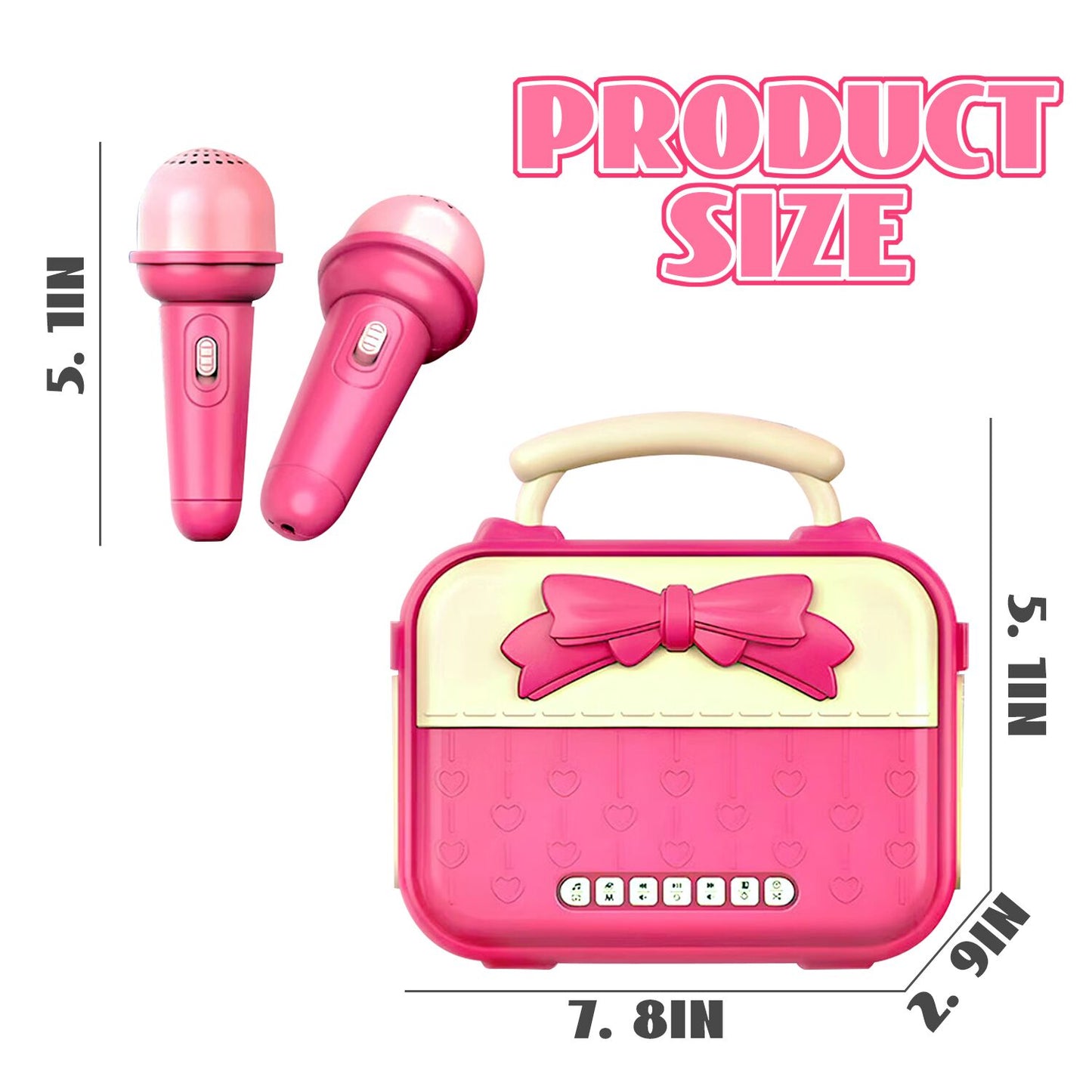 Kids Microphone Toys for Girls 3-6 Years, Karaoke Machine for Kids Girls Toys Ages 4-6, Musical Toys for Girls 3 4 5 6 Year Old, (Pink)
