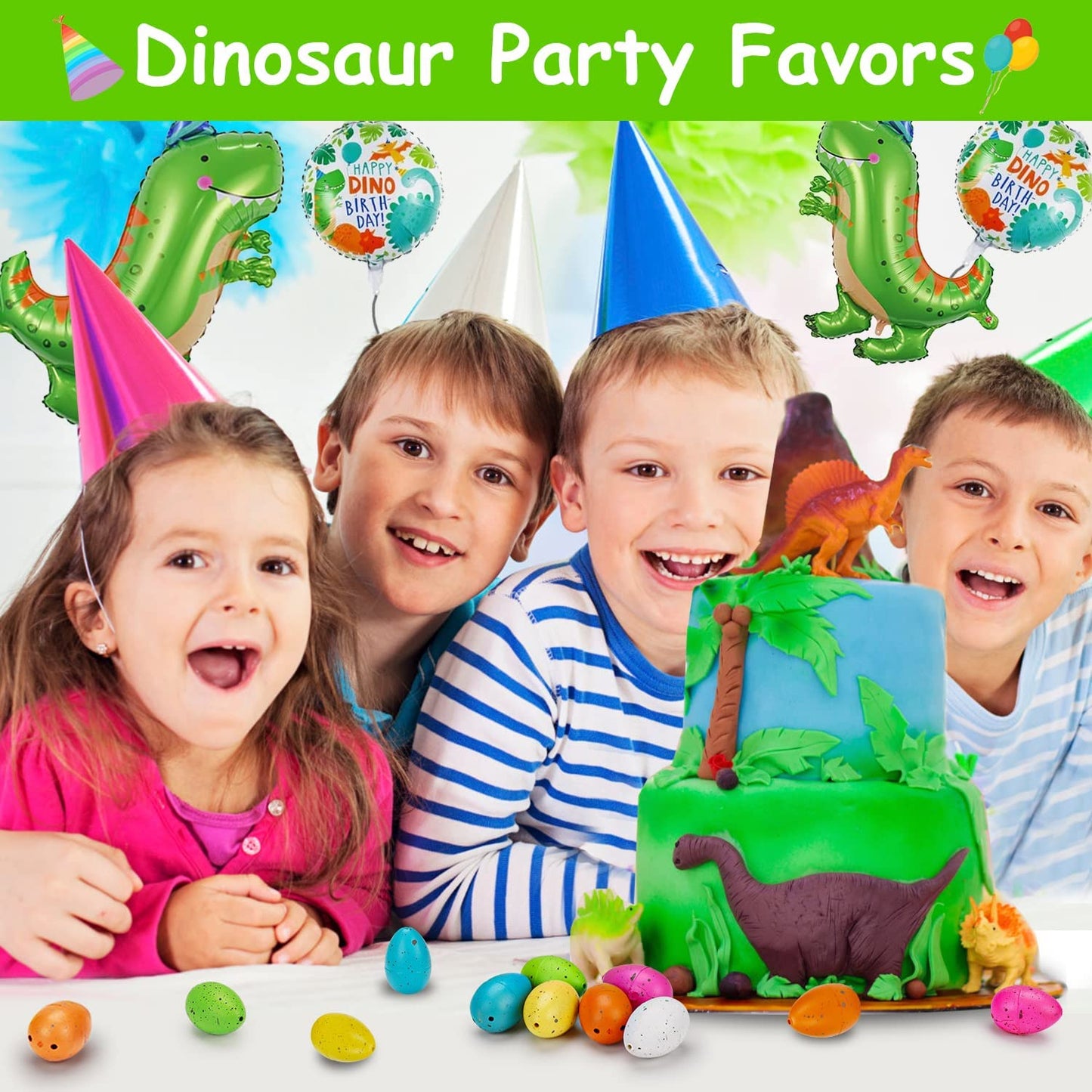 60 Pcs Hatching Dinosaur Eggs - Birthday Party Supplies - Dinosaur Party Supplies for Kids 3-12 - Party Favors Goodie Bags