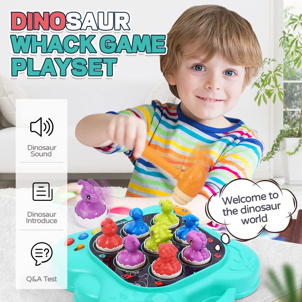 Whack A Dinosaur Game, Toys for Toddlers,  Learning Educational Toys for 1 2 3 4 5 6 Years Old Boys Girls