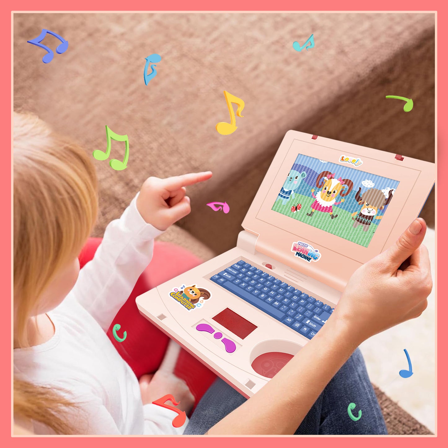 Kids Laptop, Learning Computer Toys for Toddlers 3-5-7 Year Old Girls, Educational Learning Computer Toys for Girls 3 4 5 6 Year Old