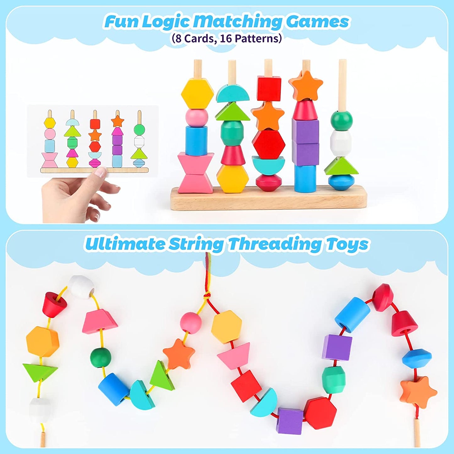 Montessori Toys for 1 Year Old Boys Girls, Shape Sorting and Stacking Toy for Toddlers 1-3, Learning Educational Toys for 1 2 3 Year Old Boys Girls