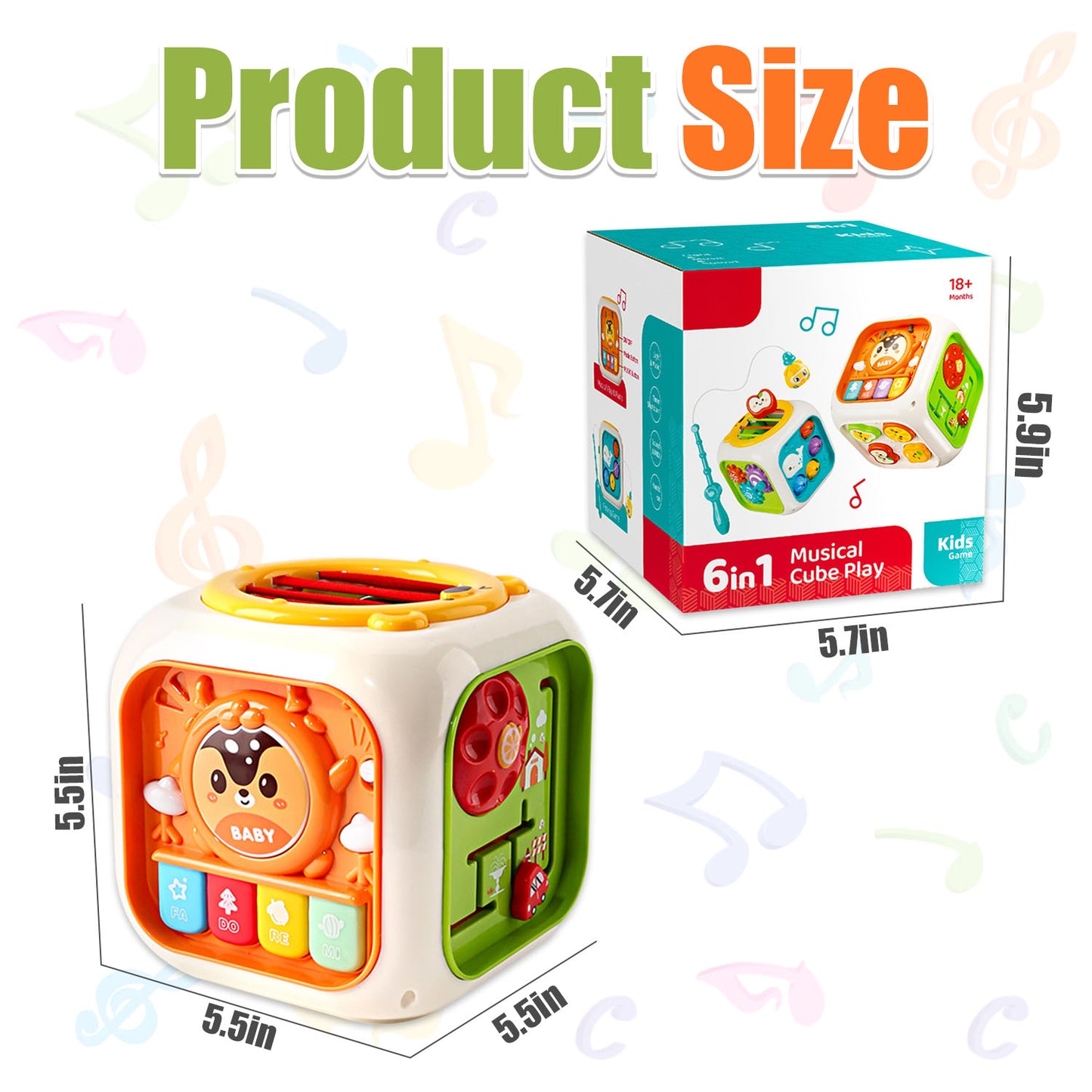 Baby Toys for 12-24 Months, 6 in 1 Montessori Activity Toys for 1 Year Old, Shape Sorter Toy for Toddlers 1-3, Learning Educational Toys for 1 2 3 Year Old Boys Girls