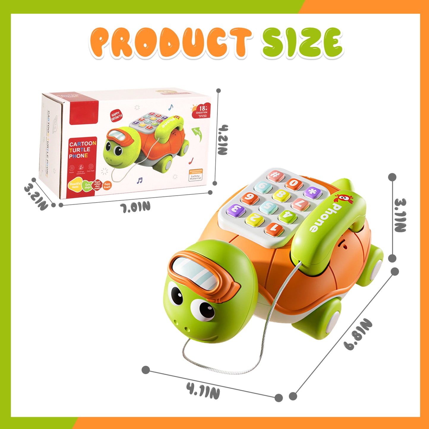 Style-Carry Baby Toys 6 to 12 Months, Musical Turtle Crawling Toys, Early Learning Toy with Light & Sound, Gifts for Boy Girl 1 Year Old