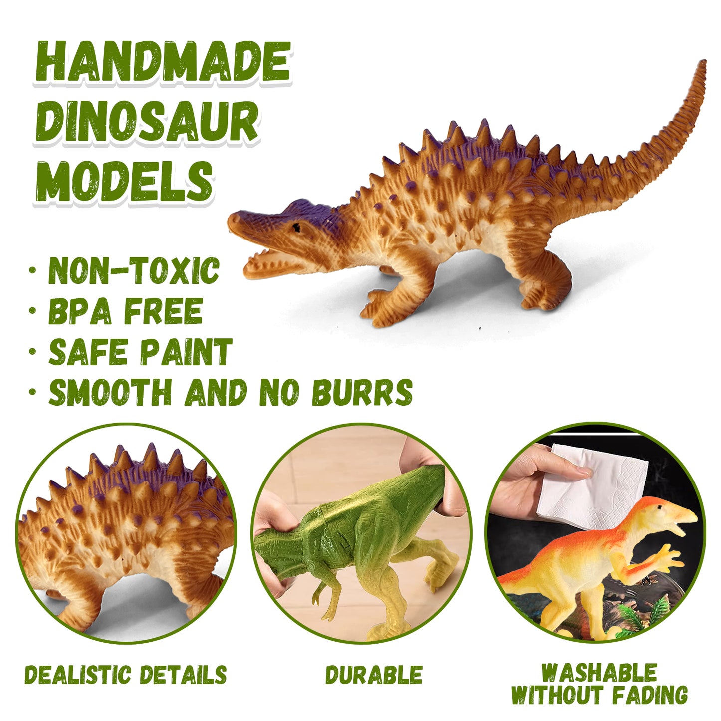 Style-Carry Dinosaur Toys for Kids 3-6 Years, 54Pcs Dinosaurs Figures&Trees&Fence, Dino Toy Gift for Toddler Boys Girls Ages 3 4 5