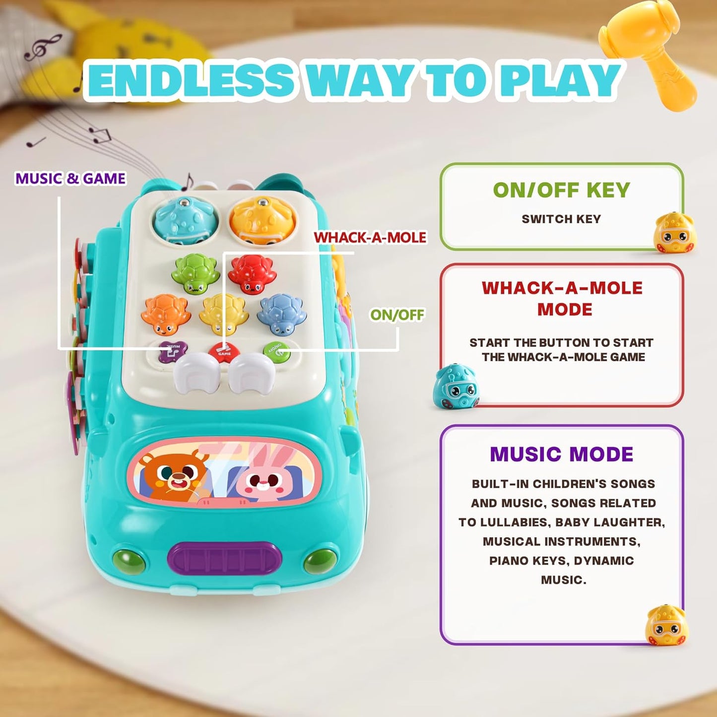 Montessori Toys for 1 Year Old Girl Gifts, 12-in-1 Musical House Toddler Learning Toys for 1-2, 1st First Birthday Gifts for Girls and Boys Baby 6-12 12-18 6-24 Months