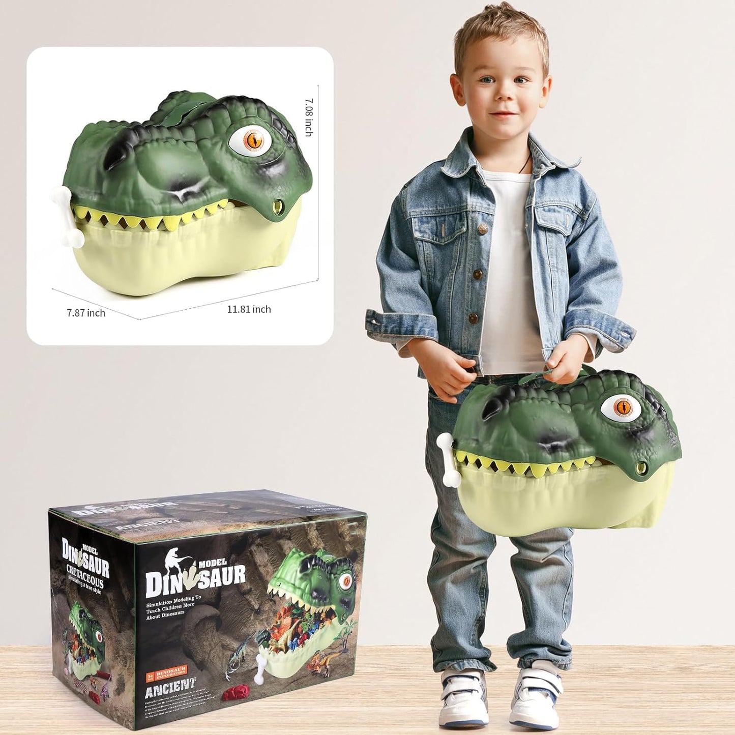 Style-Carry Dinosaur Toys for Kids 3-5 Years, 45Pcs Realistic Dinosaur Toy, Educational Figures, Gift for Boys Girls
