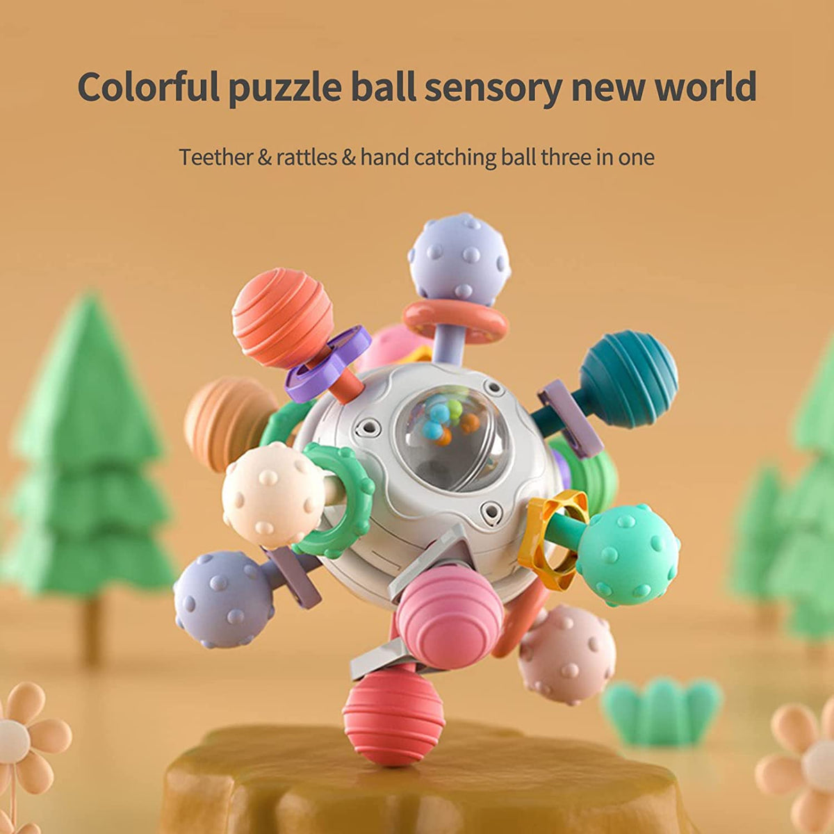 Baby Toys for 6-12 Months, Baby Teething Toy 3-6 Months,Baby Rattle Toys for Infants 6 7 8 9 10 Months Gifts