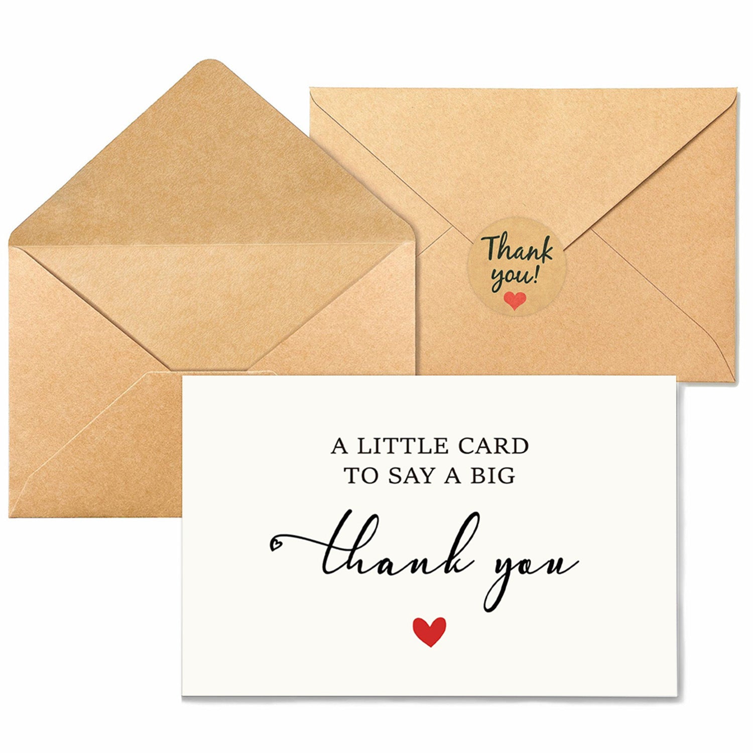 20 Pack Thank You Cards with Envelopes, Blank Writable Note Cards, Gif ...