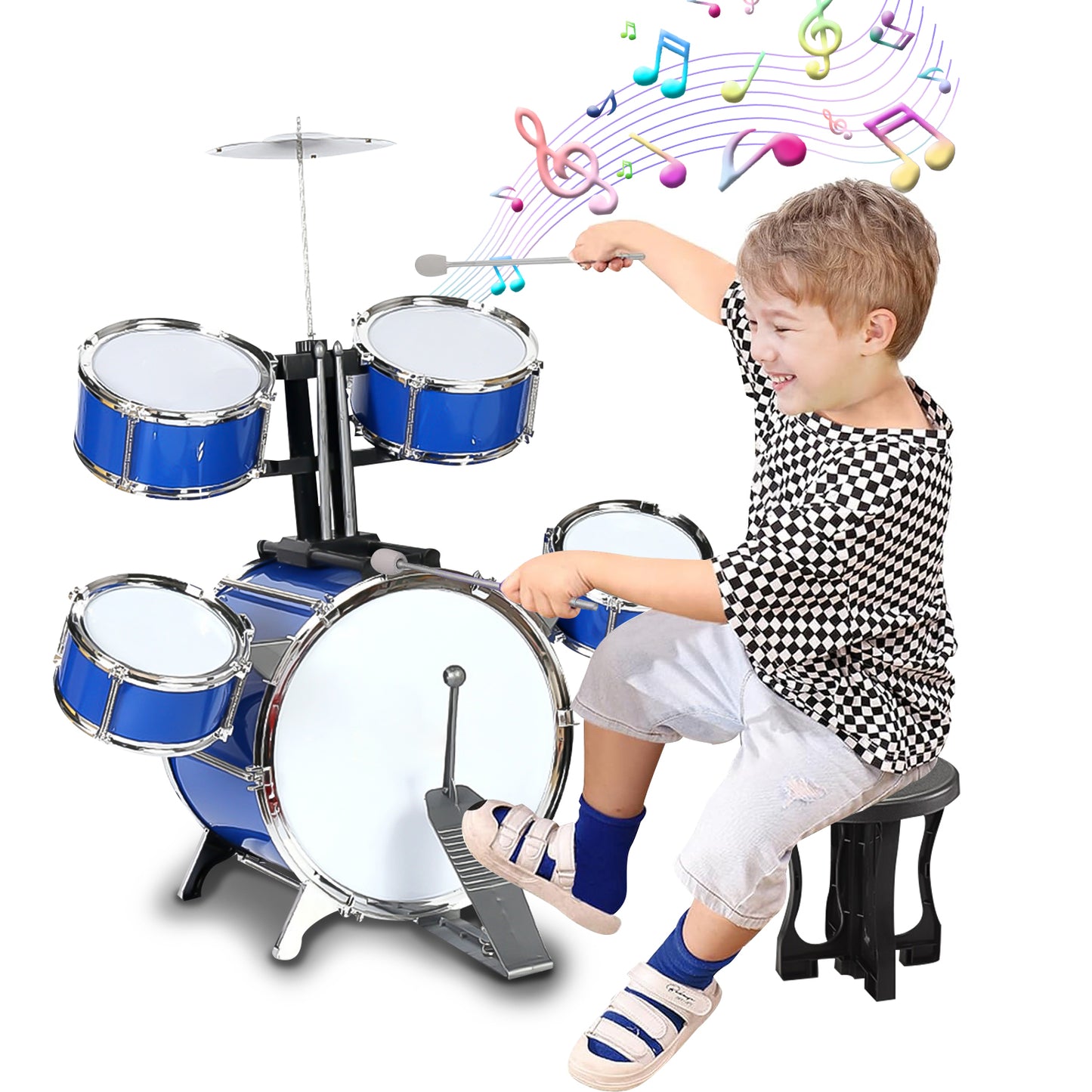Kids Drum Set for 3-7 Year Old, Jazz Rock Drum Toddler Toy, Musical Instrument Toys for Boys Girls Birthday Christmas Gifts