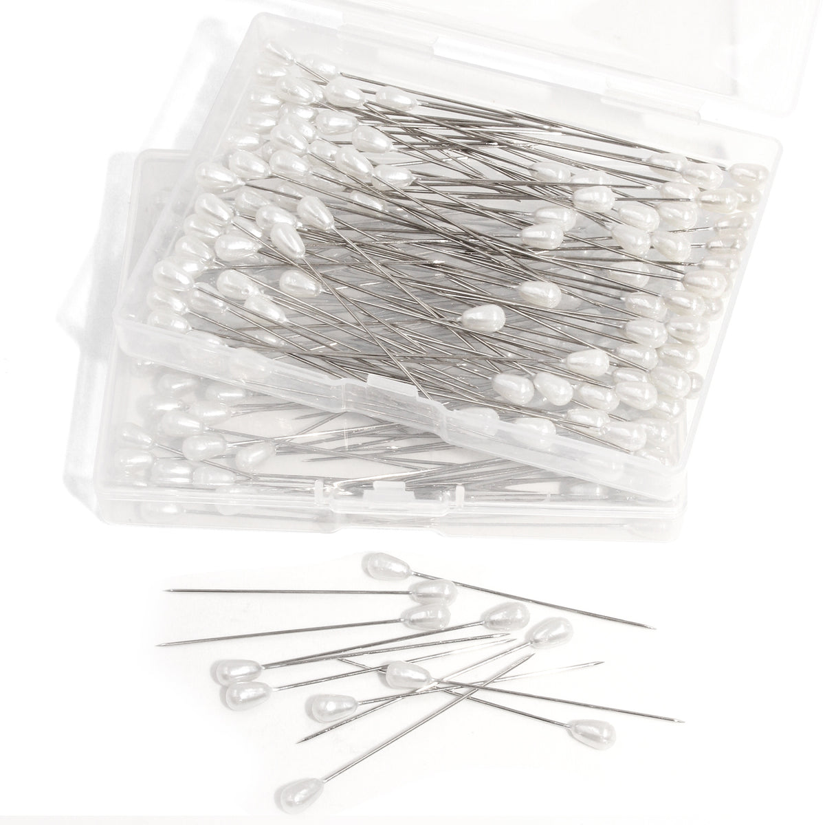 Style-Carry 200 Pack White Pearl Head Straight Pins, Pearl Head Corsage for DIY Craft and Sewing Supplies,Wedding Flower Decorations
