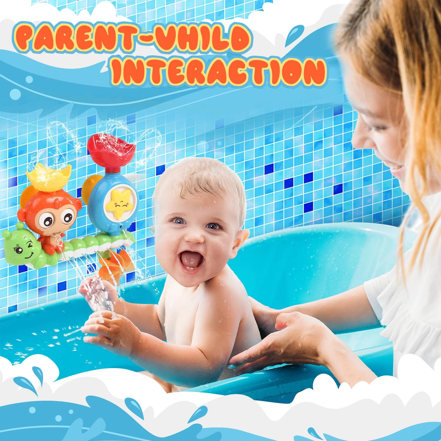 Bath Toys for Toddler 1 2 3 Year Old, Bathtub Water Toys for Toddler 2-4 Year Boy Girls