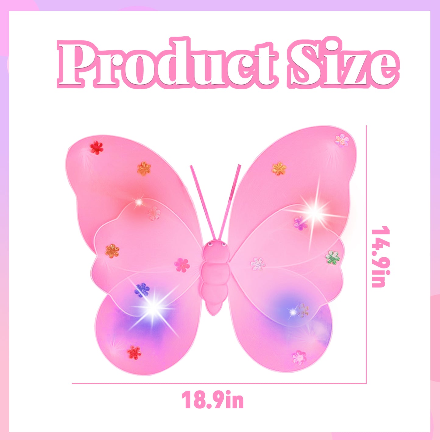 Style-Carry Princess Toys for Toddler Girls 3 4 5 6 Year Old, Princess Dress Up for Girls 3-6, Light Up Butterfly Wings Toddler Toys Age 2 3 4 5 Girls