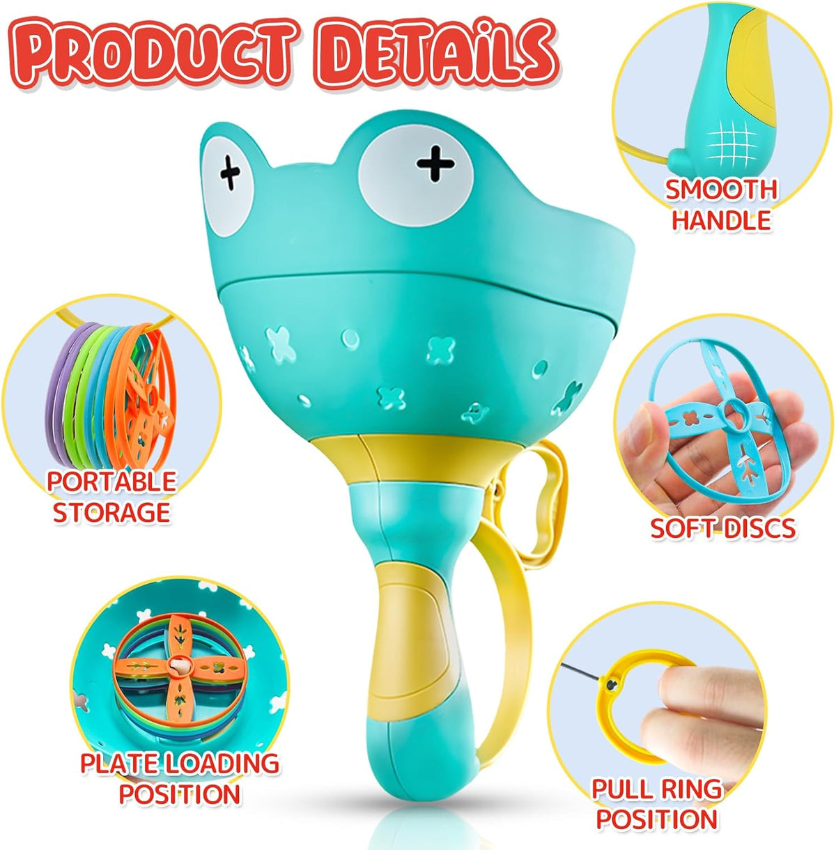 Outdoor Toys for Kids 4-8, Flying Disc Launcher Toys Outdoor Sports Games for 4 5 6 7 8 Years Old Boys Girls