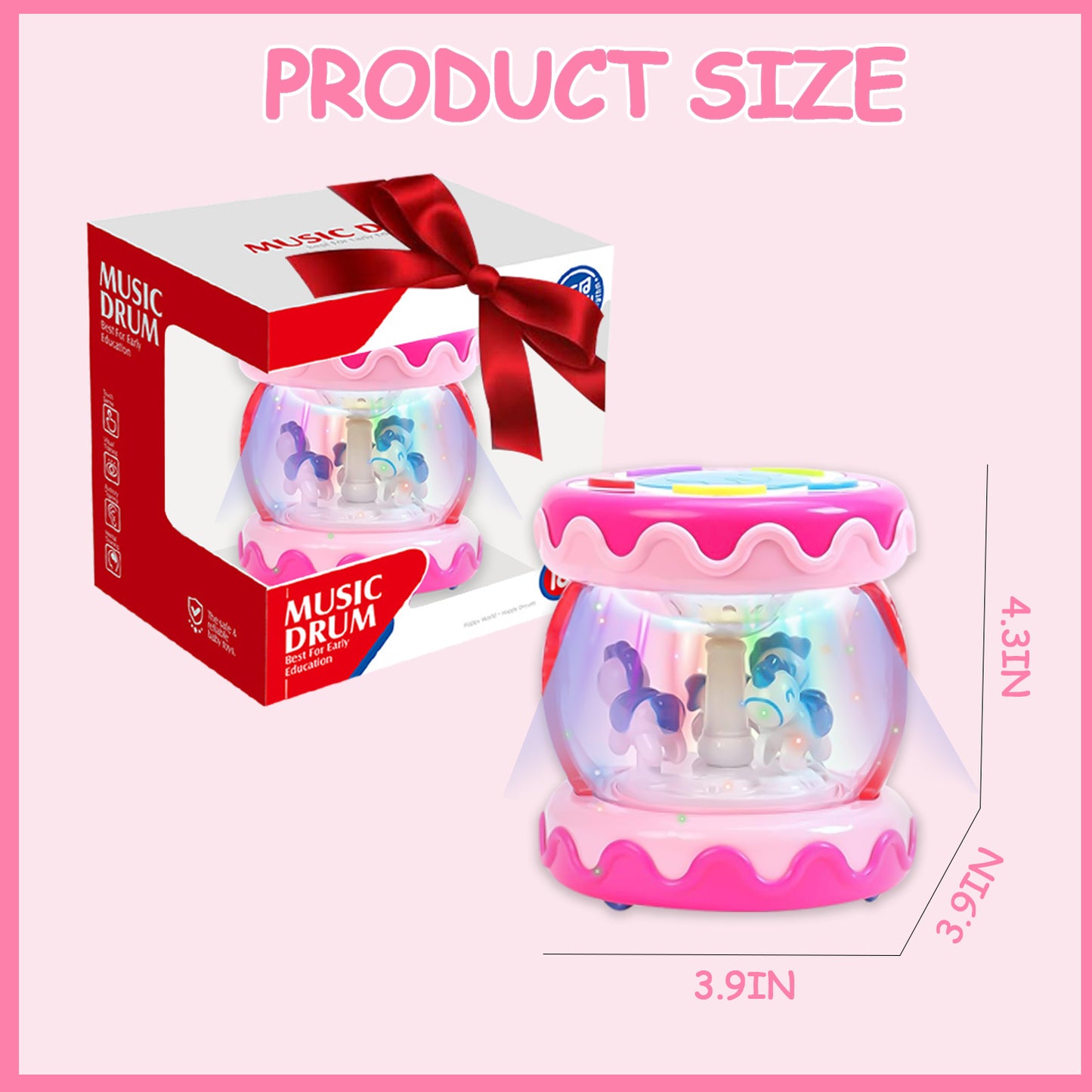 Style-Carry Baby Toys 6 to 12 Months, Musical Learning Infant Toys 12-18 Months - Rotating Light up Baby Music Crawling Toys Educational Toy for Girls