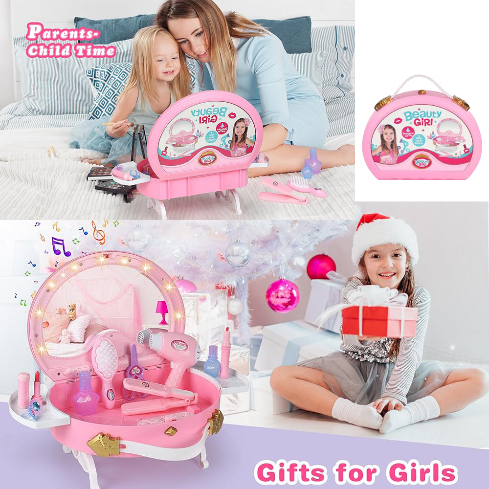 Pretend Play Vanity Set Kids Toys for Girls 3 4 5 6 Year Old, Princess Kids Toys for Girls 3-6 Years