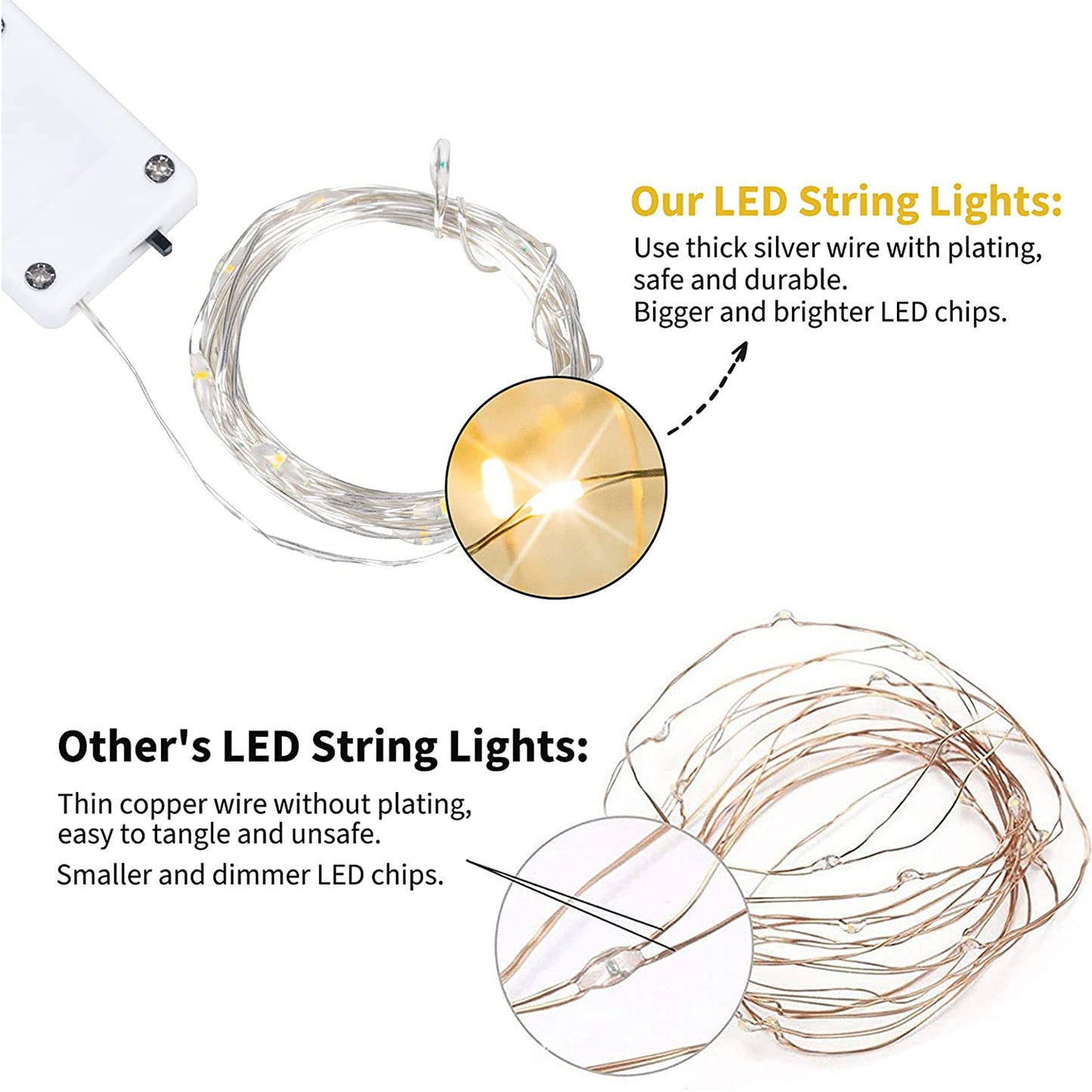 12 Pack Led Fairy Lights Battery Operated String Lights, 7 feet 20 Led Firefly Starry Moon Lights for DIY Wedding Party Bedroom Patio Christmas