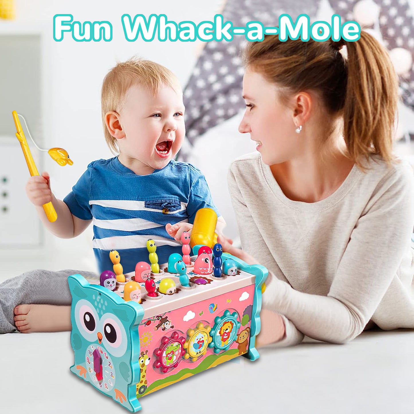 Baby Toys for 12-24 Months, Wooden Hammering Pounding Toy for Toddlers 1-3, Montessori Early Development Toys, Learning Educational Toys for 1 2 3 Year Old Boys Girls