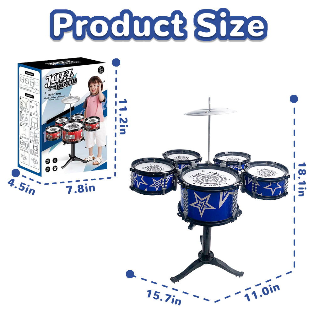 Kids Drum Set Toy for Toddlers 1-3, Musical Instruments for Kids, Musical Jazz Toys for 3 4 5 6 7 Year Old Boys Girls