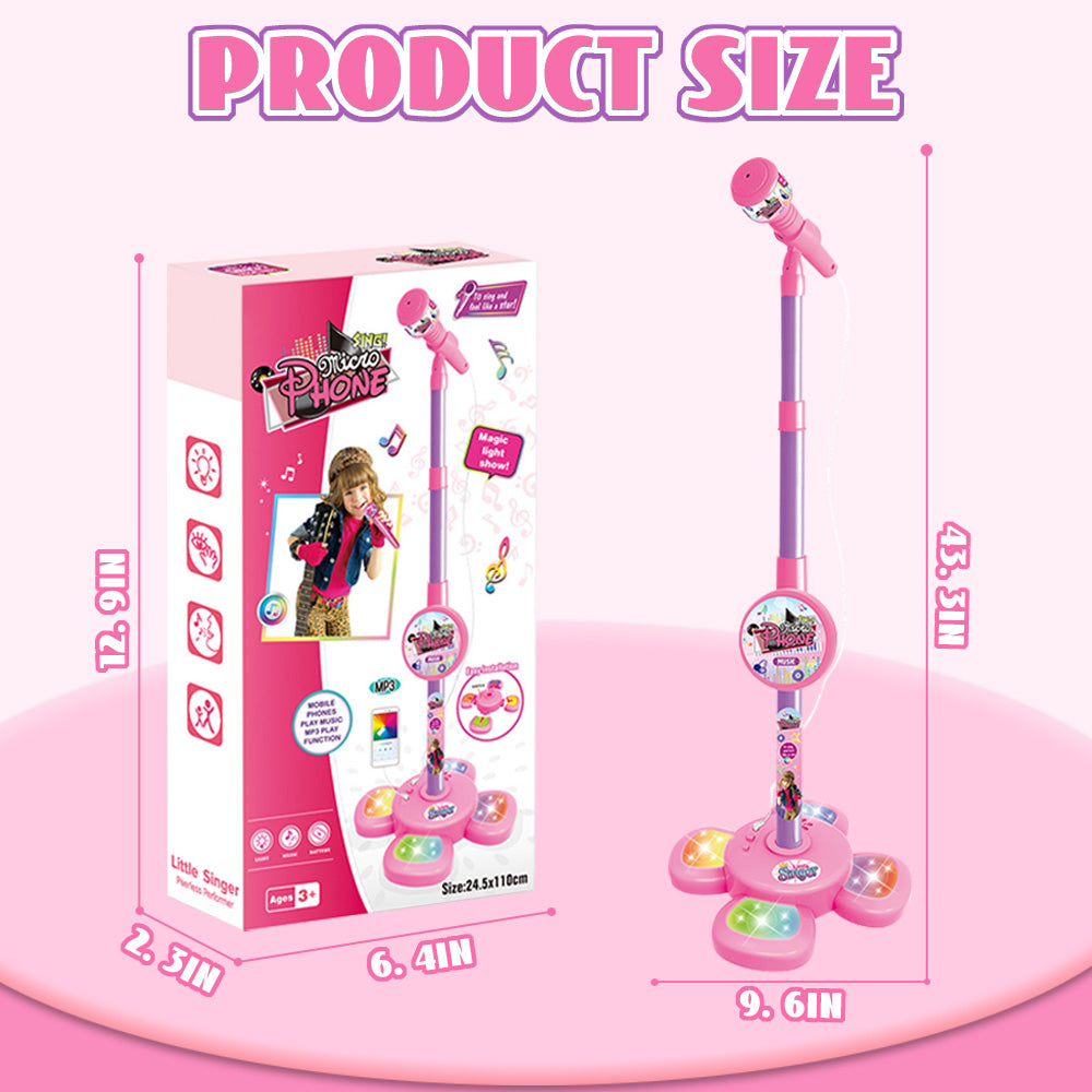 Kids Microphone Toy for Girls 2 3 4 5 Year Old, Karaoke Microphone Singing Toys for 3-6 Year Old Girls