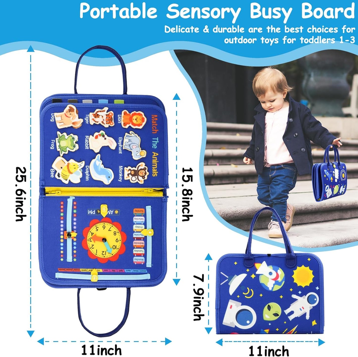 Montessori Busy Board Toys for Toddler 2 3 4 Year Old - Boys Girls Christmas Birthday Gifts, Educational Learning Toy for Preschoolers 2-4
