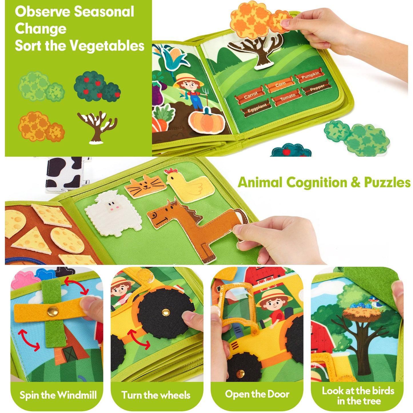 Montessori Sensory Toy for Toddlers 1-3, Busy Board Learning Toys for 1 2 3 Year Old Girls Boys, Toddler Activity Toys for Girls 2 3 4 5 6 Year Old
