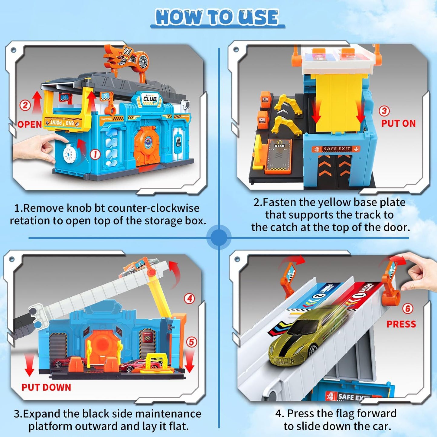 2 IN1 Race Tracks Set Toys for Boys 3-6 Years, Race Tracks Car for Kids Boy Toys 3-5, Racing Car Toys for Toddlers Boys 3 4 5 6 Year Old Toddlers