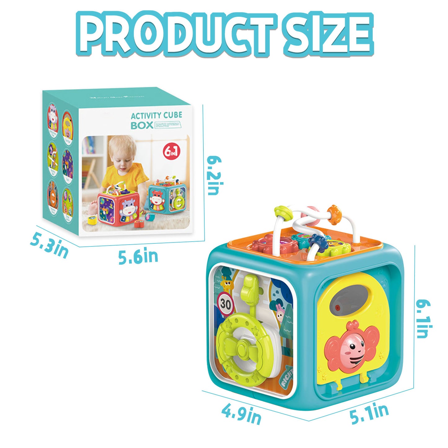Toys for 1 Year Old, 6-in-1 Montessori Toddler Toys 1-3, Learning Toys for 1 2 3 Year Old Boys Girls, Christmas and Birthday Gifts for kids Aged 1-2