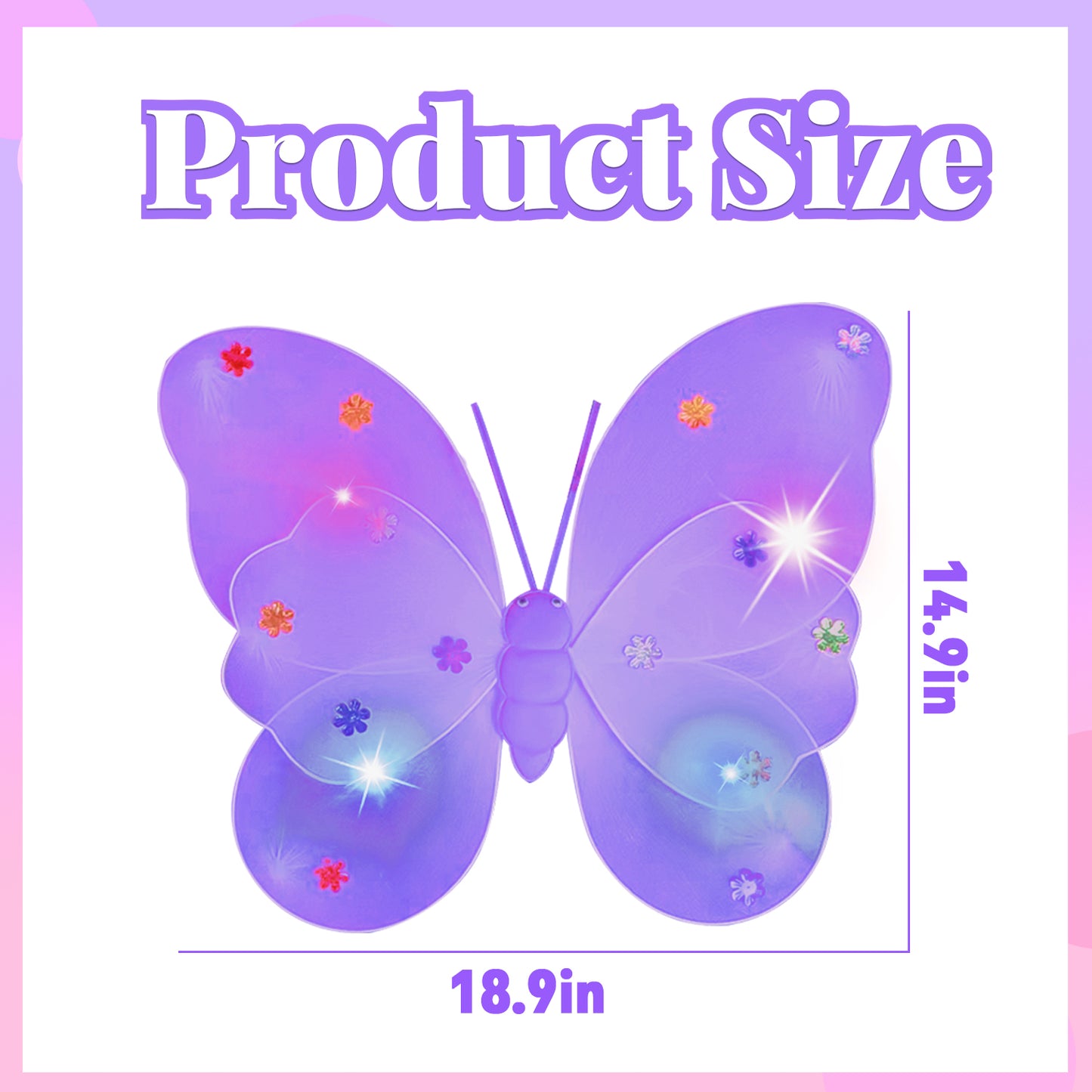 Princess Dress Up for Toddlers 3 4 5 6 Year Old, Princess Toys for Girls 3-6, Light Up Butterfly Wings Toddler Toys Age 3 4 5 6