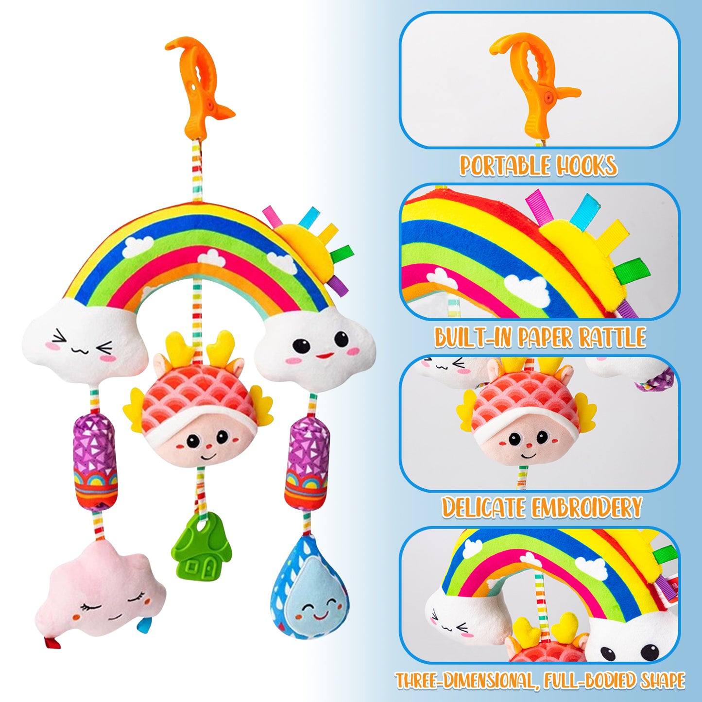 Baby Toys for Boys Girls 0 3 6 12 Months, Infant Toys with Crinkle, Rattle and Textures, Soft Sensory Toys for Newborn