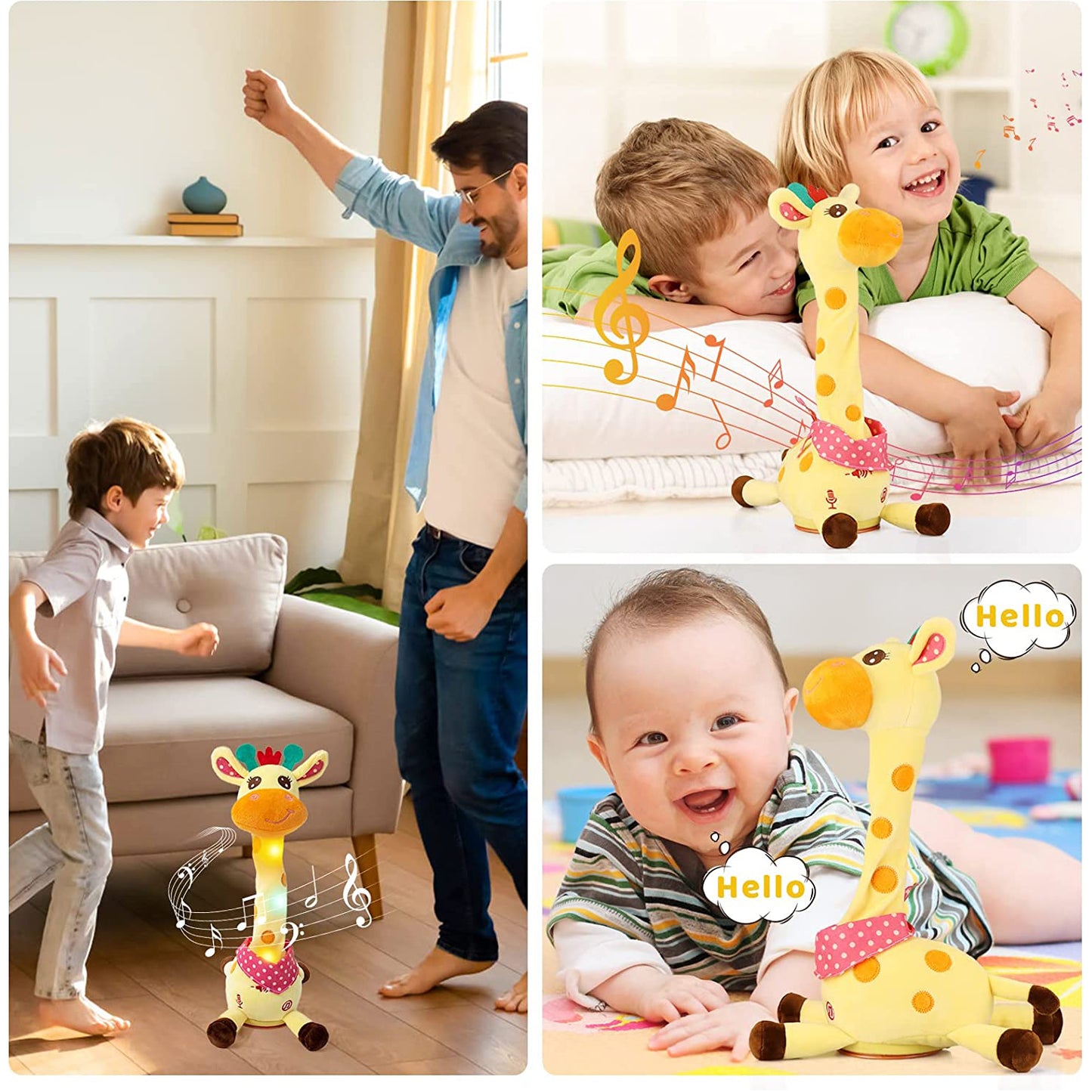 Baby Toys 6-12 Months, Talking Plush Toys Singing and Danincg, and Recording, Toys for Toddler Girls and Boys Ages 1 2 3 Years Old