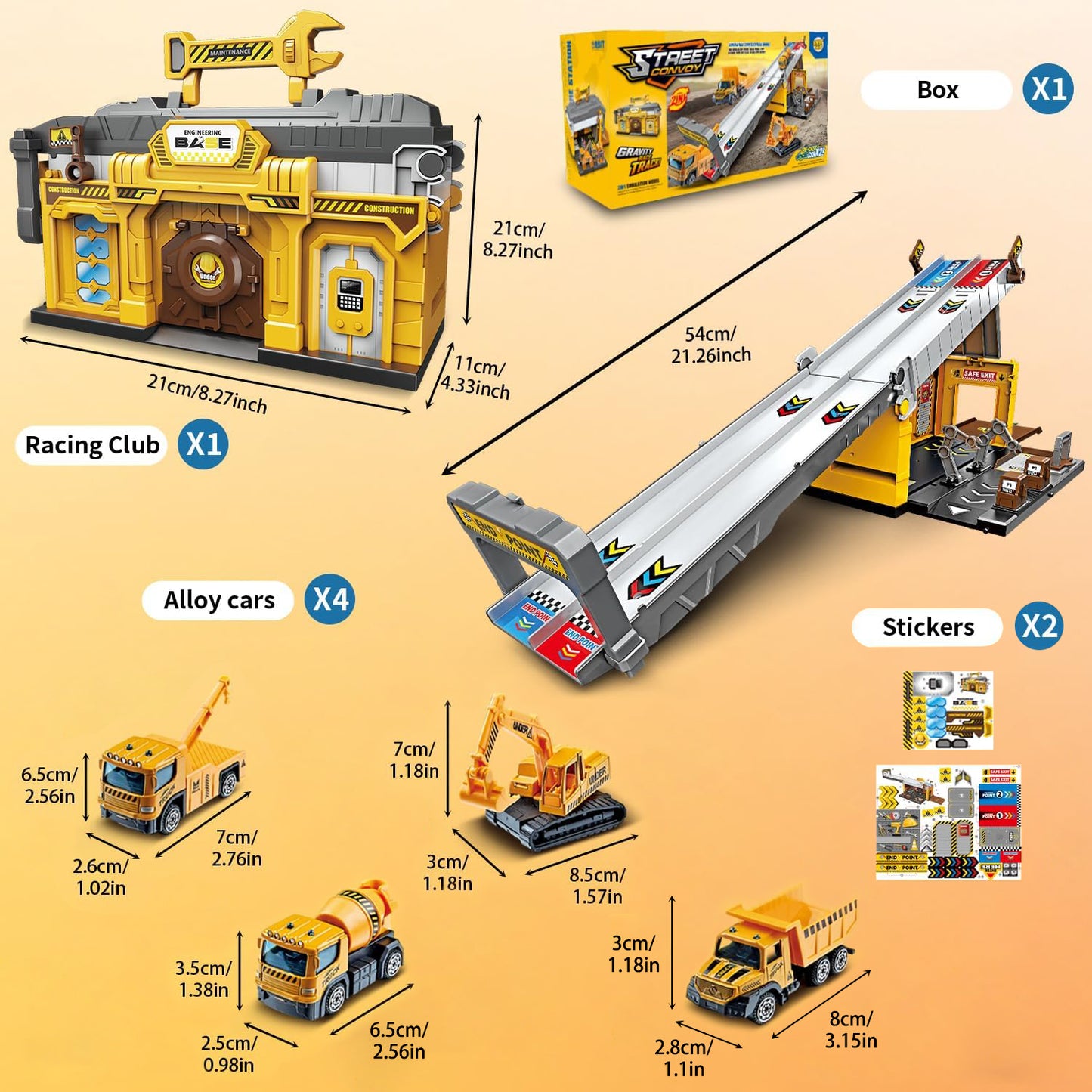 Race Tracks Toys for Boys 3-6 Years, Truck Transport Car Toys, Toddler Racing Car Birthday Gift