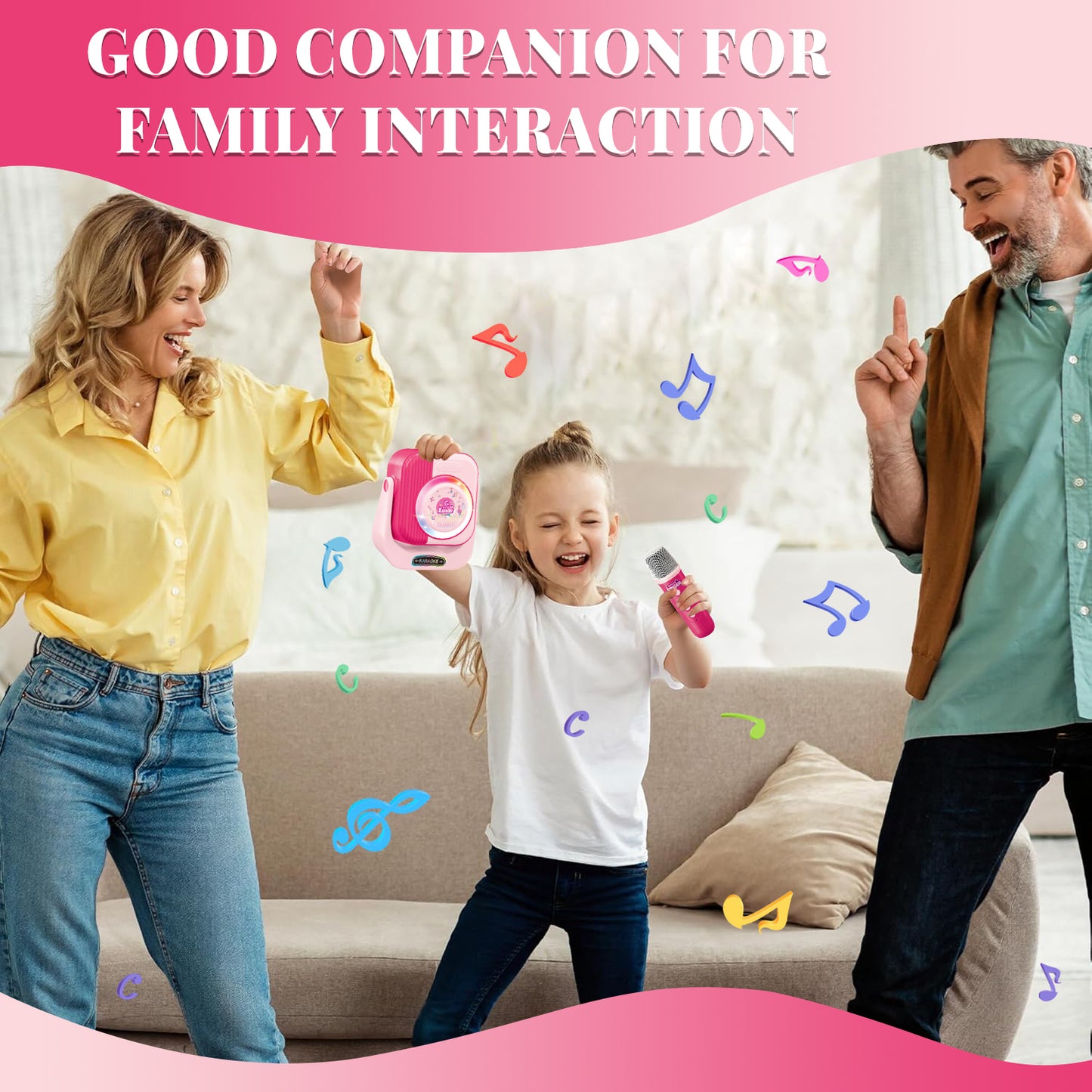 Singing Microphone Toys for Girls 3-6 Years, Kids Microphone Girls Toys 4 5 6 7 8 9 Year Old, Birthday Gifts for Girls Age 3+