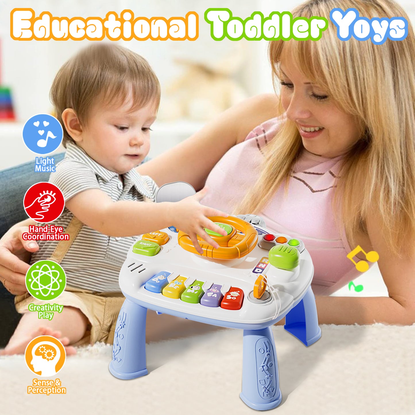 Baby Toys 12-24Months, Baby Busy Board Educational Learning Toy for 1-3 Years Old Toddlers Christmas Gifts